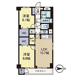 カマクラ大船コーポ 2LDKの間取図画像