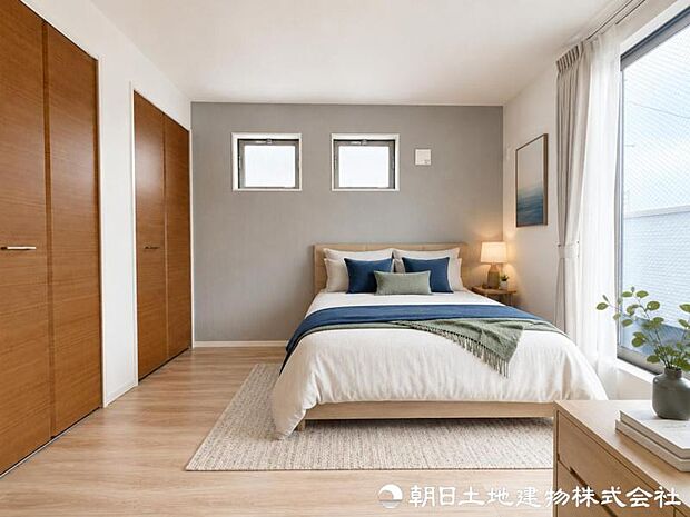 【洋室】 光と風を感じられる開放的な洋室。窓を開ければ爽やかな空気が通り抜け、心身ともにリラックスできる住空間です。