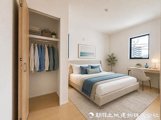 【洋室】 家具の配置がしやすい整った形状の洋室。ベッドやデスクも無理なくレイアウトでき、寝室はもちろん趣味部屋や書斎としても使える十分な広さを確保しています。