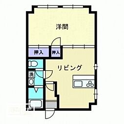 深可ヒュッテ 1LDKの間取図画像