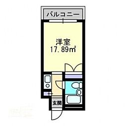 アルファ清心町 1階1Kの間取り