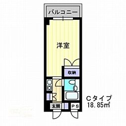 アルファ大供 1Kの間取図画像