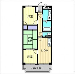 アルファ東古松2 3DKの間取図画像