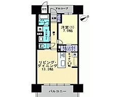 アルファステイツ大学病院通り 1LDKの間取図画像