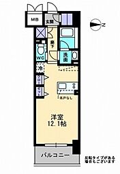 アルファレガロ西古松 12階1Kの間取り