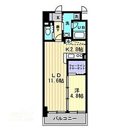 アルファレガロ西古松 1LDKの間取図画像