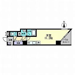 ハイストップ表町 ワンルームの間取図画像