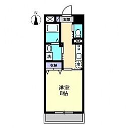 グランソート柳町 8階1Kの間取り