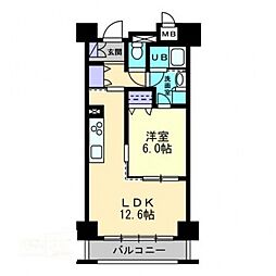 アイステージ幸町 9階1LDKの間取り