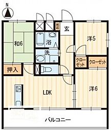 アーバンライフまつだ 3階3LDKの間取り