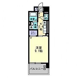 レジデンス西川 1階1Kの間取り