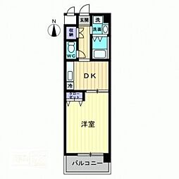グレース島田本町 6階1DKの間取り