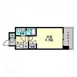 ルラシオン岡山野田屋町 5階1Kの間取り