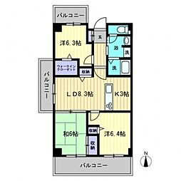 ホーフパルク 3LDKの間取図画像
