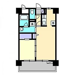 COCO西市 4階1LDKの間取り