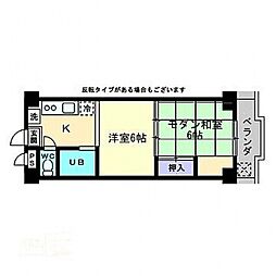 レジデンス春日町 2Kの間取図画像