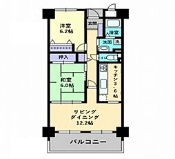 サーパス藤原西町 2LDKの間取図画像