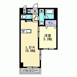 ESCOPARKHILLS 1LDKの間取図画像