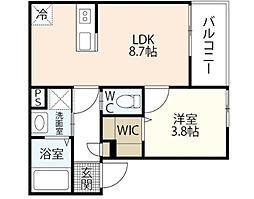 REGALE 船頭町 1LDKの間取図画像