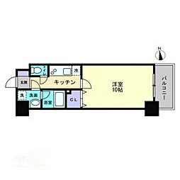 TheMODERN岡山駅前 1Kの間取図画像