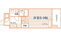 ルラシオン岡山野田屋町 1Kの間取図画像