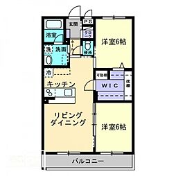 N・O桜と道 2LDKの間取図画像