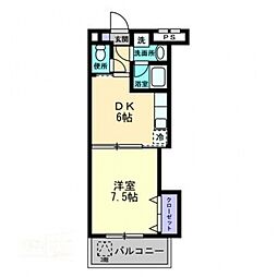 ピュアベルデ医大南 1DKの間取図画像
