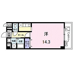 リョーアイ ワンルームの間取図画像