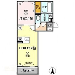 エルピス2 1LDKの間取図画像