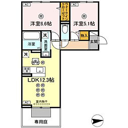トリシア上中野 2LDKの間取図画像