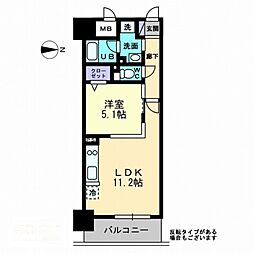 アルファレガロ西古松 1LDKの間取図画像