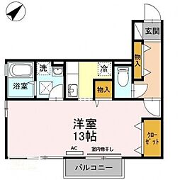 フォレストバレーA ワンルームの間取図画像