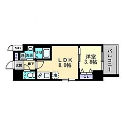 S-RESIDENCE表町 1LDKの間取図画像