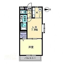 ピュアベルデ大供 1LDKの間取図画像
