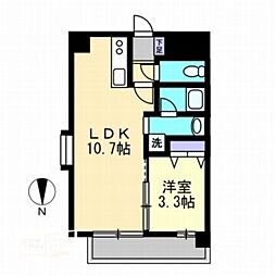 ピュア京橋 1LDKの間取図画像