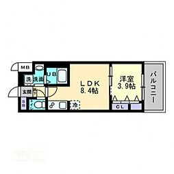 S-RESIDENCE表町 1LDKの間取図画像