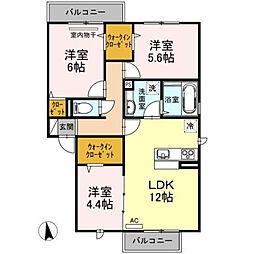 プレジオあくらA 3LDKの間取図画像