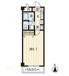 アペレス木太 2階1Kの間取り