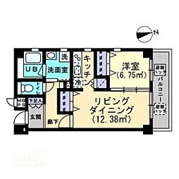 リマーク旅籠町 6階1LDKの間取り