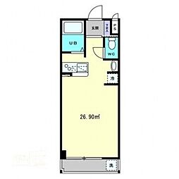 富士エクシブ 2階ワンルームの間取り