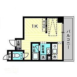 コンコート志度 3階ワンルームの間取り