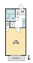 M・Kドリーム 1Kの間取図画像