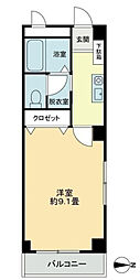 フォブール21・Ａ 1階1Kの間取り