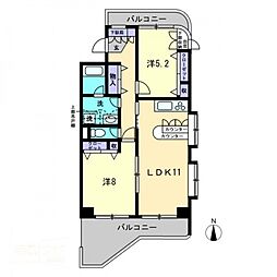 エルトンハウス 6階2LDKの間取り