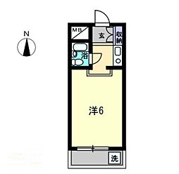 アルファ宮脇町 ワンルームの間取図画像