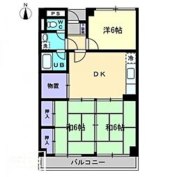 カーサ・松村 3DKの間取図画像