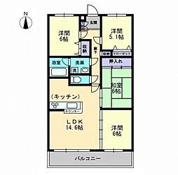 メゾンドール 4LDKの間取図画像