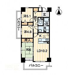 アルファステイツ木太2 3LDKの間取図画像