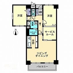 サーパス木太2 2SLDKの間取図画像