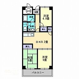 アーバン茜 3DKの間取図画像